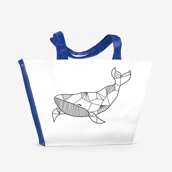 Пляжная сумка «Кит - Графический рисунок»