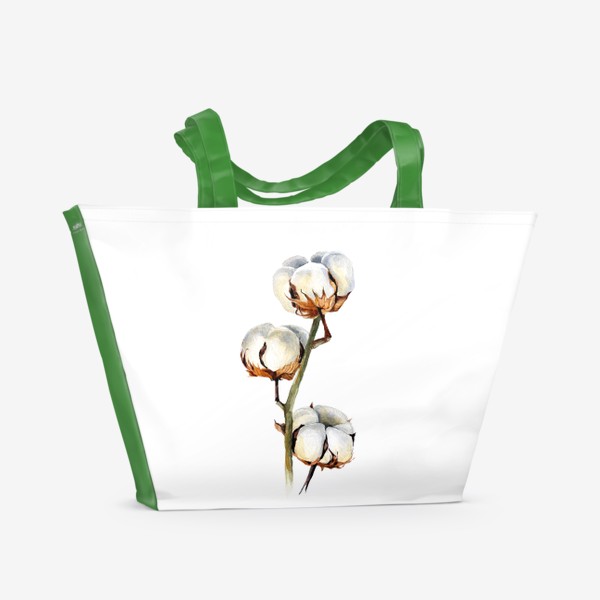 Пляжная сумка «Растение хлопок»