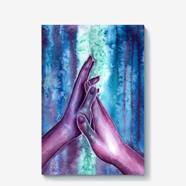 Холст «Прикосновение рук в космосе»
