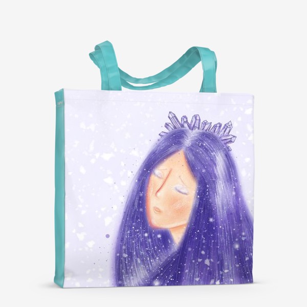 Сумка-шоппер «Ледяная девушка зима с кристаллами»