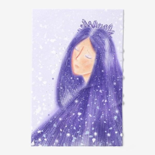 Полотенце «Ледяная девушка зима с кристаллами»