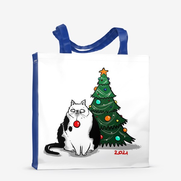 Сумка-шоппер «Кот и елка »