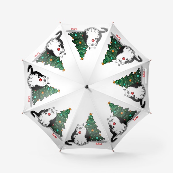 Зонт «Кот и елка »