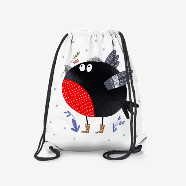Рюкзак «Птичка снегирь с рябиной»