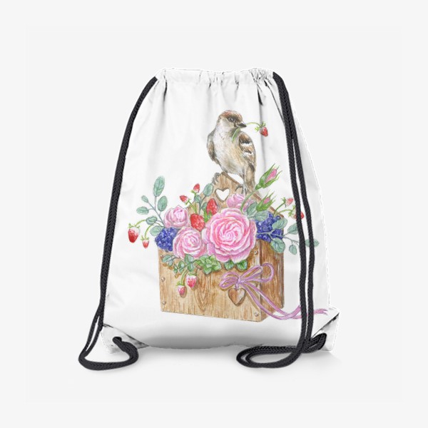 Рюкзак «Птичка с цветами»