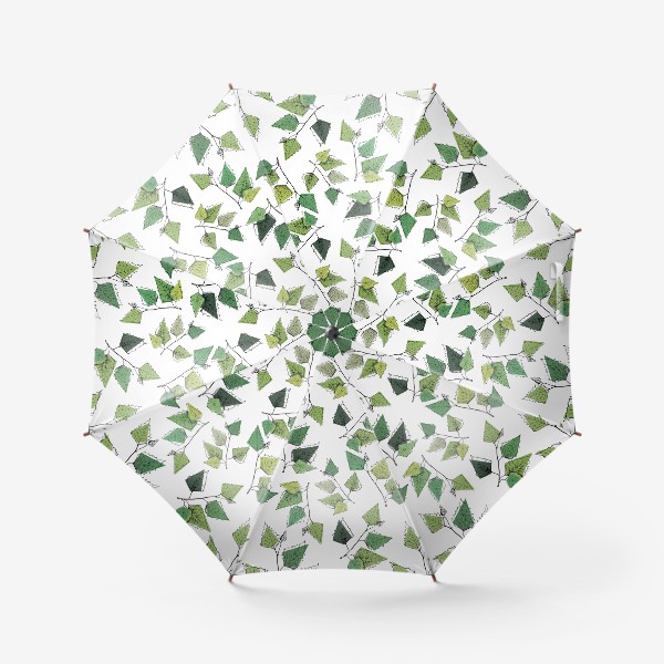 Зонт «Берёзовый паттерн. Зелёный принт»