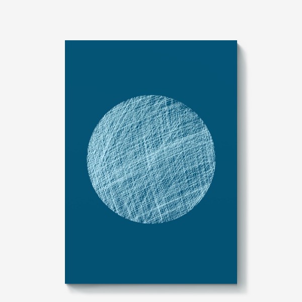 Холст «Луна, абстракция на синем»