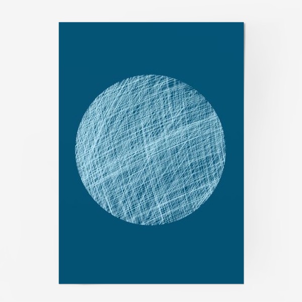 Постер «Луна, абстракция на синем»