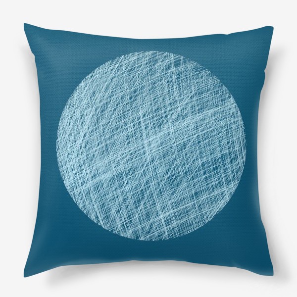 Подушка «Луна, абстракция на синем»