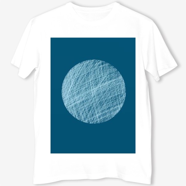 Футболка &laquo;Луна, абстракция на синем&raquo;