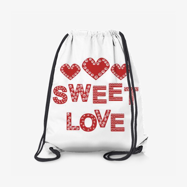 Рюкзак «Сладкая любовь надпись и сердечки»