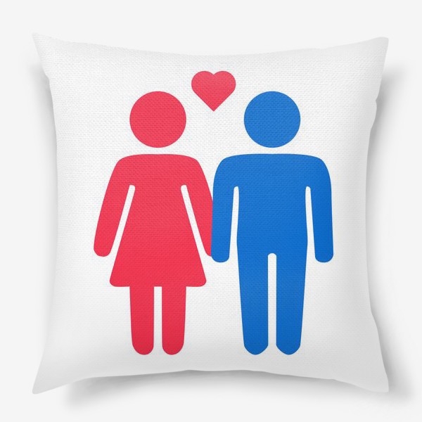 Подушка «Инь-янь, влюбленная пара в сине-красных тонах»