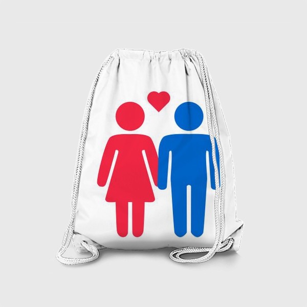 Рюкзак «Инь-янь, влюбленная пара в сине-красных тонах»