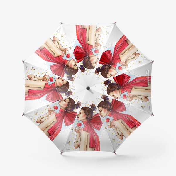 Зонт «Новогодняя дева с елочным шаром »